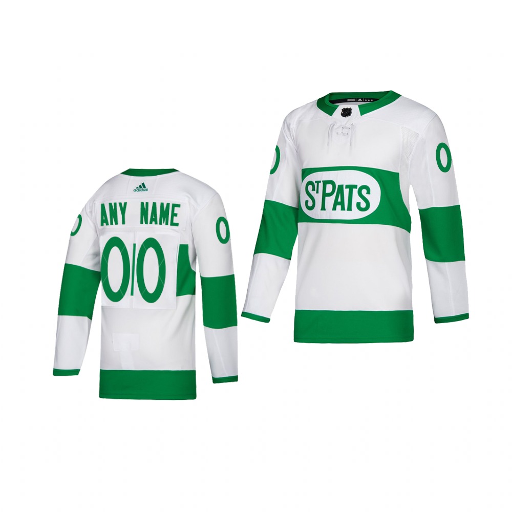 Men NHL Youth Adidas Toronto Maple Leafs Personalized White St. Patrick Day Authentic Player Custom NHL Jersey jerseys->customized nhl jersey->Custom Jersey